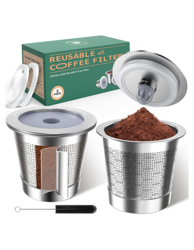 Tazas K reutilizables CTIANWXY para Keurig 1.0 - Acero inoxidable (2 unidades)