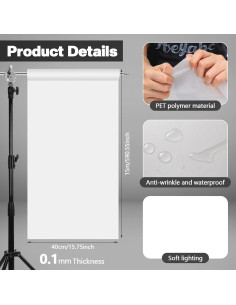 Hoja Difusora de Luz Nezyo 0.4x15m Gel Blanco para Fotografía 2