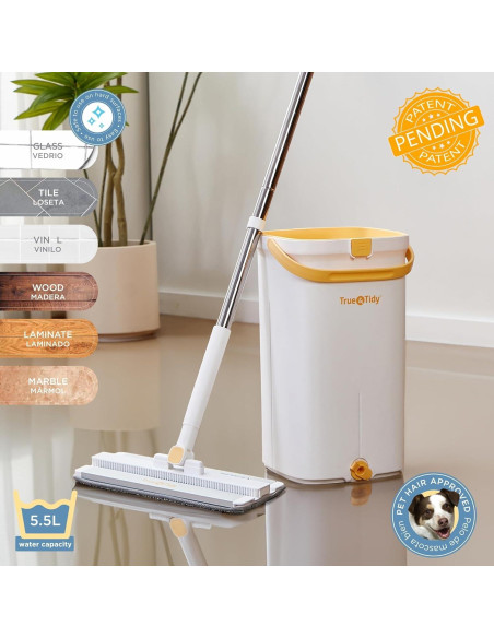Fregona y Cubo True & Tidy 5.5L con Cabezal de Aluminio Fregona y Cubo True & Tidy 5.5L con Cabezal de Aluminio