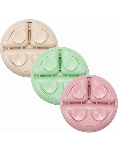 Platos de Silicona PandaEar para Niños - 3 Unidades Divididos