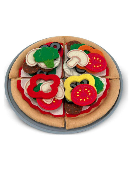 Conjunto de Comida de Fieltro Pizza Melissa & Doug 40 Piezas Conjunto de Comida de Fieltro Pizza Melissa & Doug 40 Piezas