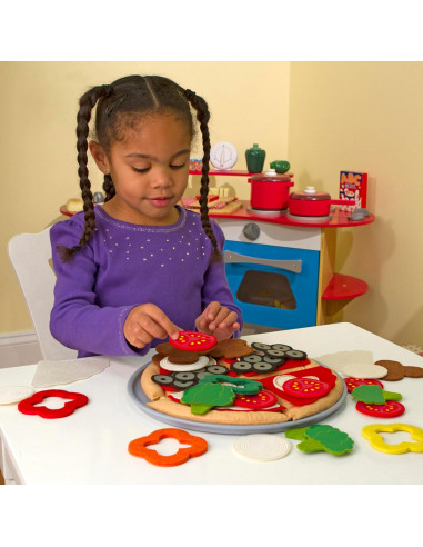 Conjunto de Comida de Fieltro Pizza Melissa & Doug 40 Piezas