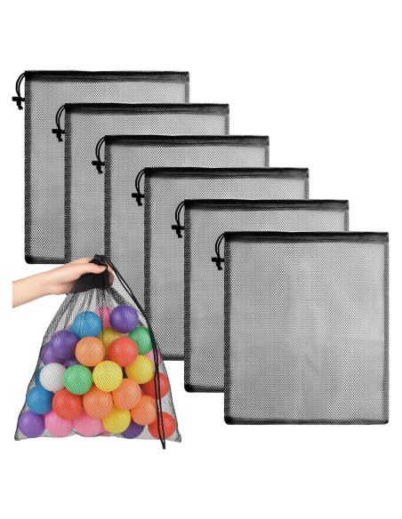 Bolsa de Malla PLULON 6 Pcs 45x30 cm Nylon Negro para Juguetes Bolsa de Malla PLULON 6 Pcs 45x30 cm Nylon Negro para Juguetes