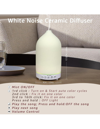 Difusor de Cerámica y Máquina de Sonido Gooamp 200ml 20 Sonidos