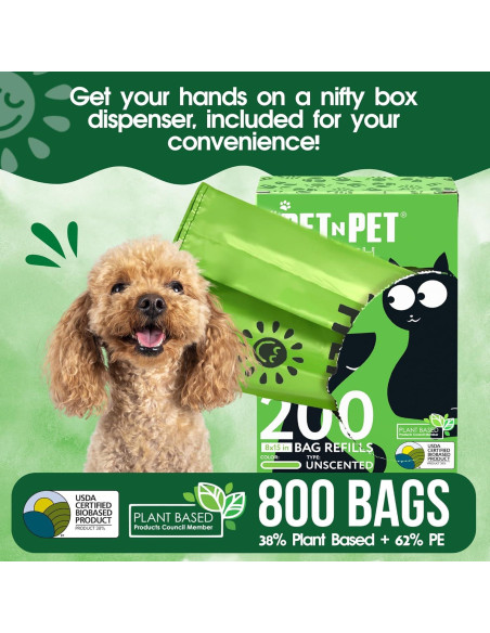 Bolsas de Poop para Perros E-GREEN 800 Cuentas Sin Fragancia Bolsas de Poop para Perros E-GREEN 800 Cuentas Sin Fragancia
