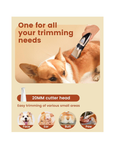 Kit de Aseo para Perros PAPMINI Inalámbrico 2000 mAh Oro