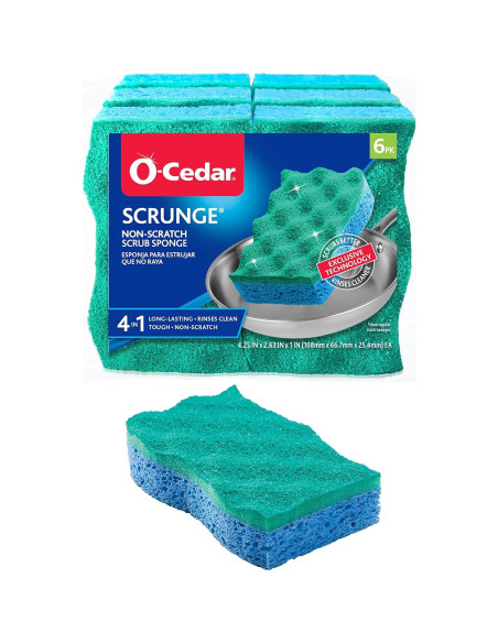Esponja de Fregado O-Cedar Scrunge Sin Rayones - Paquete de 6 Esponja de Fregado O-Cedar Scrunge Sin Rayones - Paquete de 6