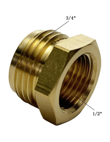 Adaptador de Manguera de Jardín XNTONG G1/2 a GHT 3/4 Latón