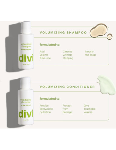 Champú Voluminizador Divi 59 ml - Cabello Fino y Cuero Cabelludo Saludable