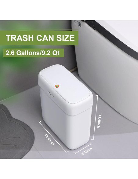 Cubo de Basura JOYBOS 10.6L Tapa Presionada Blanco Cubo de Basura JOYBOS 10.6L Tapa Presionada Blanco