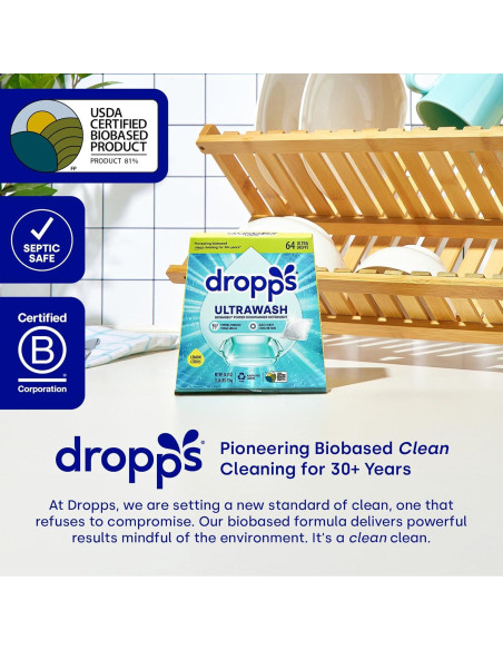 Cápsulas de Detergente para Lavavajillas Dropps UltraWash 120 Unidades Sin Fragancia Cápsulas de Detergente para Lavavajillas Dropps UltraWash 120 Unidades Sin Fragancia