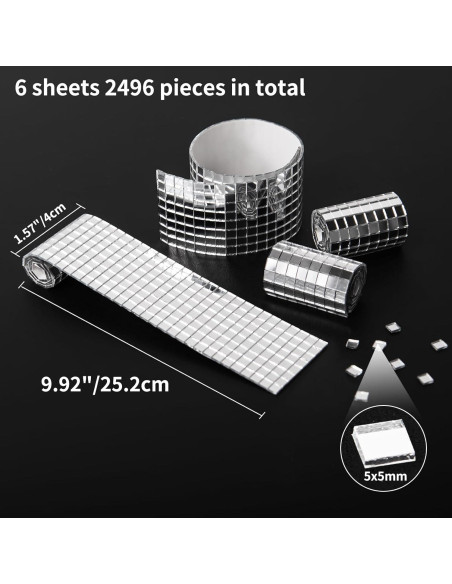 Azulejos de Espejo Autoadhesivos Art3dwallpanels 2364 Piezas Plata Azulejos de Espejo Autoadhesivos Art3dwallpanels 2364 Piezas Plata