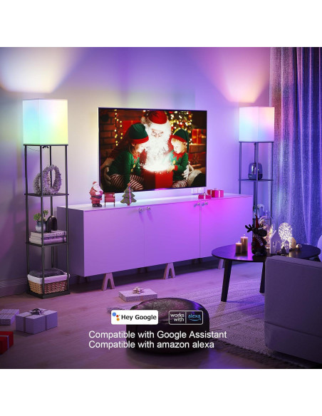 Lámpara de Pie SUNMORY RGB con Estantes y Control APP Lámpara de Pie SUNMORY RGB con Estantes y Control APP