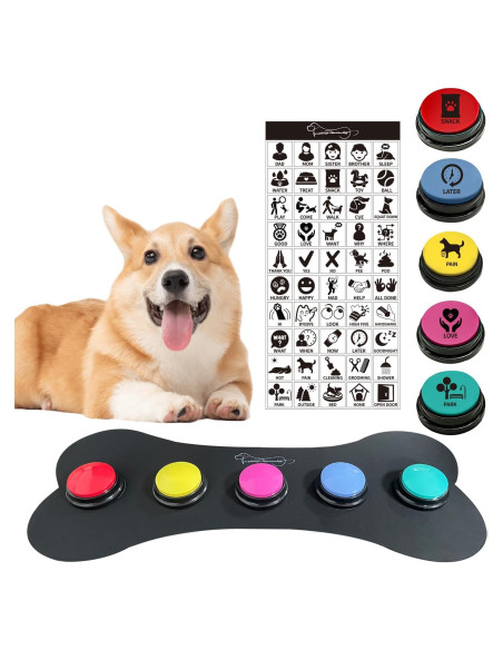 Juego de 5 Botones de Comunicación para Perros KiViRap Juego de 5 Botones de Comunicación para Perros KiViRap