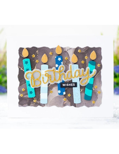 Troqueles de Metal FAWENUCY para Scrapbooking - Feliz Cumpleaños 10.7x9.9cm