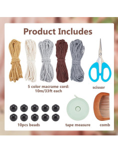 Kit de Macrame Boho ACRNIGHEET Colgante de Búho 5 Piezas 2