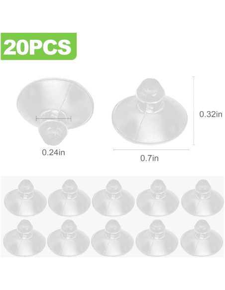 20 Ventosas Transparentes CeroDimo 18mm para Mesas de Vidrio 20 Ventosas Transparentes CeroDimo 18mm para Mesas de Vidrio