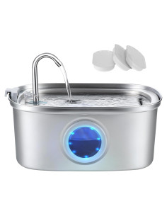 Fuente de Agua para Gatos Vekonn Acero Inoxidable 3L con Filtros