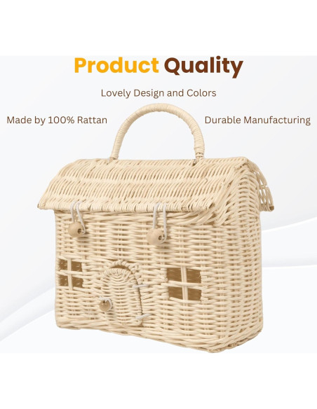 Cesta de Almacenamiento KOLWOVEN de Ratán Natural con Tapa Cesta de Almacenamiento KOLWOVEN de Ratán Natural con Tapa
