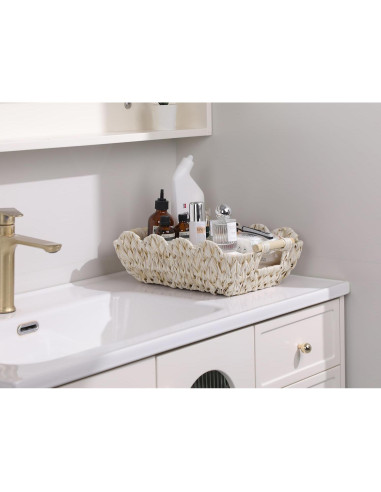 Cestas de Mimbre Tejidas a Mano Coeusy - 2 Piezas 39x28x12 cm