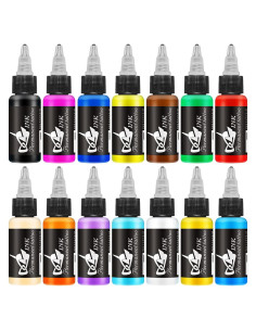 Set de Tinta para Tatuajes BAODELI 14 Colores 30ml