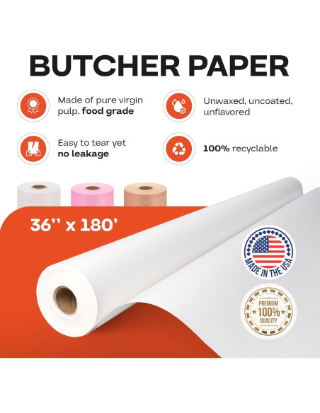 Rollo de Papel de Carnicero Blanco 91.44 cm x 54.86 m IDL Packaging Rollo de Papel de Carnicero Blanco 91.44 cm x 54.86 m IDL Packaging