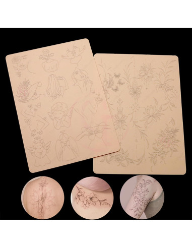 Piel de Práctica de Tatuaje FeteBeauty 3pcs Silicona Rosa