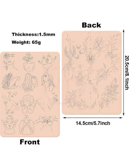 Piel de Práctica de Tatuaje FeteBeauty 3pcs Silicona Rosa Piel de Práctica de Tatuaje FeteBeauty 3pcs Silicona Rosa