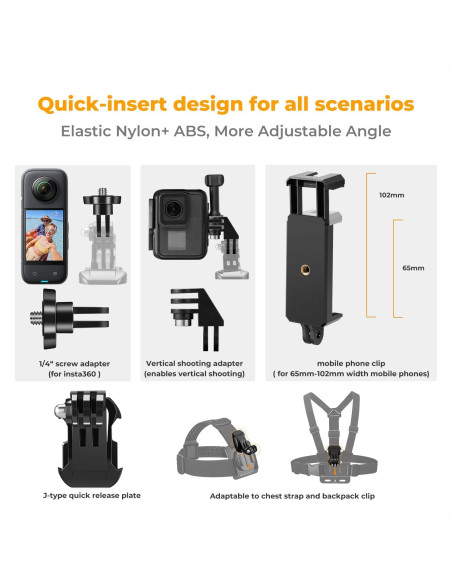 Kit de Accesorios K&F Concept para GoPro y DJI Osmo - 6 Piezas Kit de Accesorios K&F Concept para GoPro y DJI Osmo - 6 Piezas