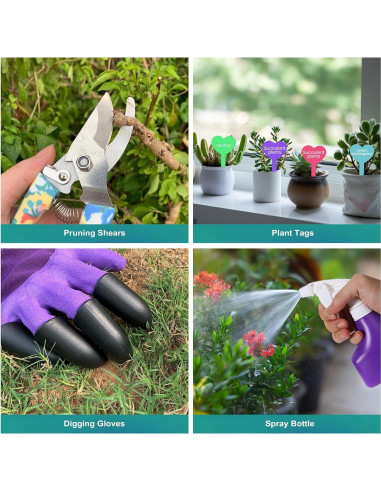 Juego de Herramientas de Jardín Tbltaca 30 Pcs Acero Inoxidable