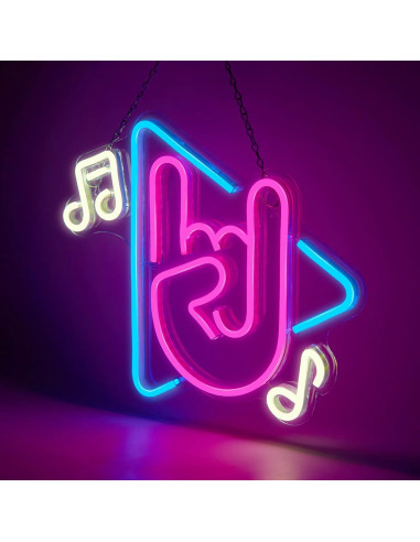 Letrero de Neón Musical FITNATE LED USB Brillo Ajustable