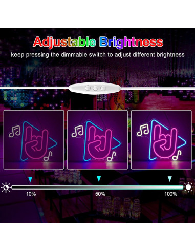 Letrero de Neón Musical FITNATE LED USB Brillo Ajustable