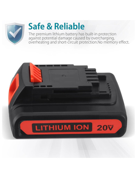 Batería de Litio 20V 3.0Ah Black & Decker con Cargador Batería de Litio 20V 3.0Ah Black & Decker con Cargador