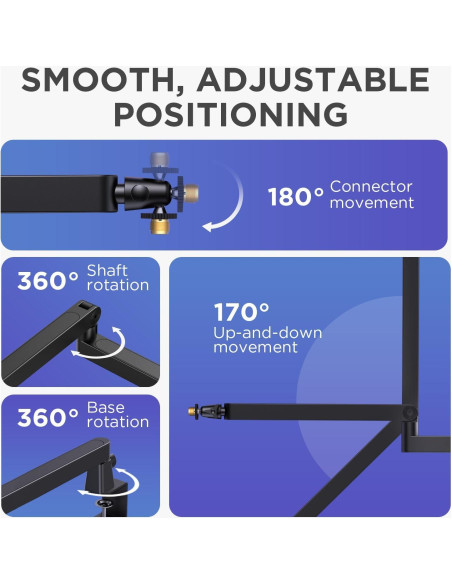 Soporte de Micrófono InnoGear LP98, Brazo Ajustable 360 Negro Soporte de Micrófono InnoGear LP98, Brazo Ajustable 360 Negro