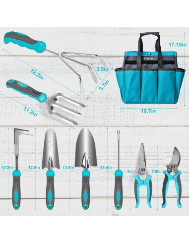 Set de Jardinería Carsolt 10 Piezas Acero Inoxidable Ergonómico