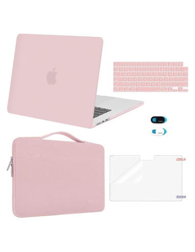 Funda Dura Mosiso para MacBook Air 15" M4 M3 M2 Rosa Bebé