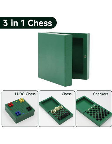 Juego de Ajedrez TUNJILOOL 3 en 1 Plegable 10x10cm