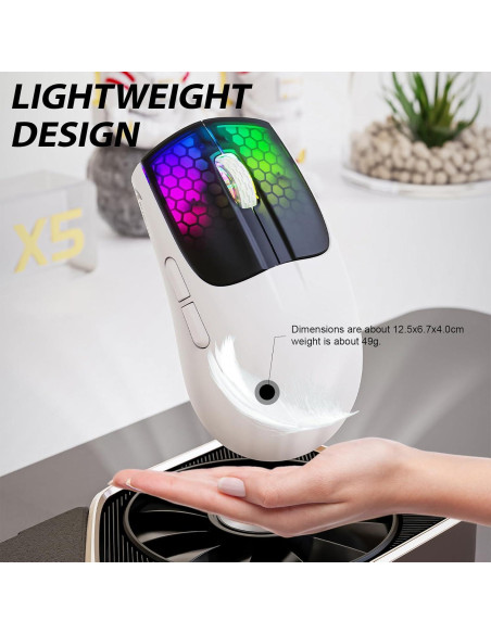 Ratón Gaming Inalámbrico RGB Attoe X5 4000DPI 6 Botones Ratón Gaming Inalámbrico RGB Attoe X5 4000DPI 6 Botones