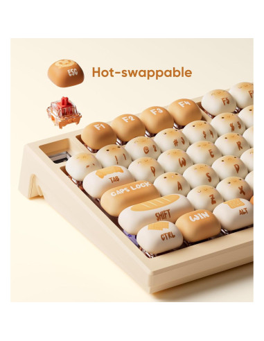 Teclado Mecánico Inalámbrico Akko MG75W Bun Wonderland 75%