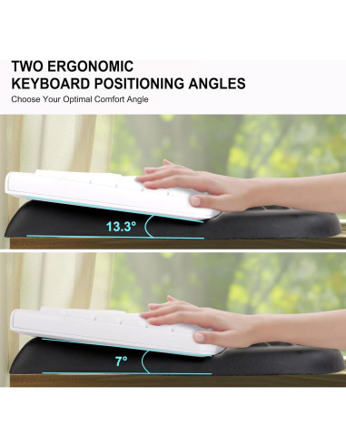 Soporte de Teclado Ergonómico MOSISO con Reposamuñecas PU Negro