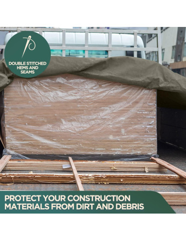 Lona Impermeable CCS 12x14 Pies Verde Oliva - Tela de Pato Resistente
