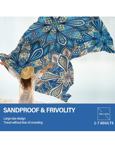 Manta de Playa Extra Grande Famstar 198x206 cm Impermeable