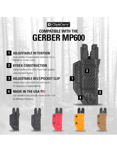 Funda Kydex Clip & Carry para Multiherramienta Gerber MP600