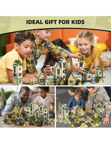 GobiDex 100 Azulejos Magnéticos Ejército Juguete STEM 3-12 Años