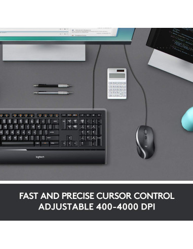 Ratón Logitech M500s Cableado con DPI Ajustable y 7 Botones
