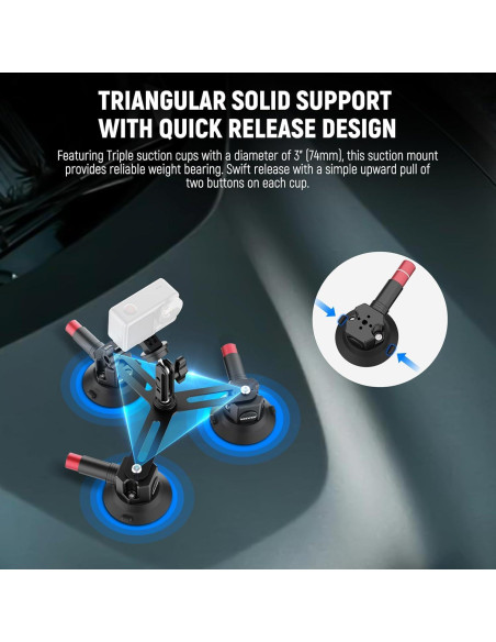 Soporte de Coche Triple Ventosa NEEWER para Teléfono y Cámara Soporte de Coche Triple Ventosa NEEWER para Teléfono y Cámara