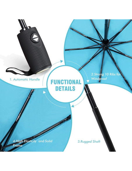 Paraguas ZOMAKE Compacto Automático 32.5cm Azul Claro Paraguas ZOMAKE Compacto Automático 32.5cm Azul Claro