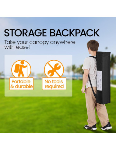 Carpa Plegable Pop Up Yaheetech 2.44x2.44m Blanca con Mochila