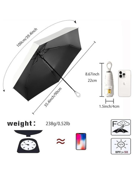 Mini Paraguas Miliyadexin Compacto Impermeable Verde Claro Mini Paraguas Miliyadexin Compacto Impermeable Verde Claro
