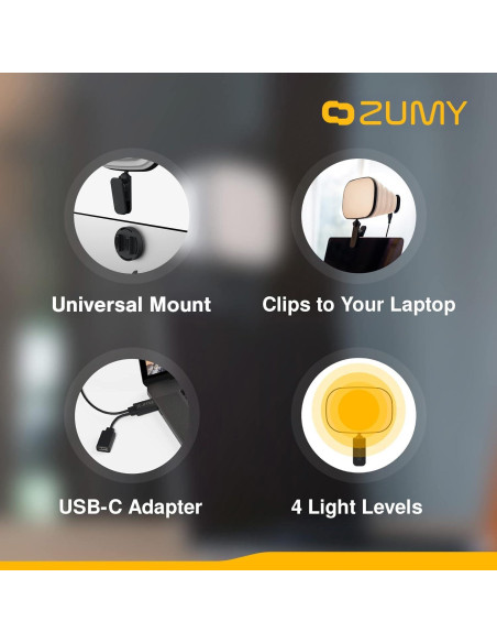 Luz LED Portátil Zumy para Videoconferencias y Streaming Luz LED Portátil Zumy para Videoconferencias y Streaming